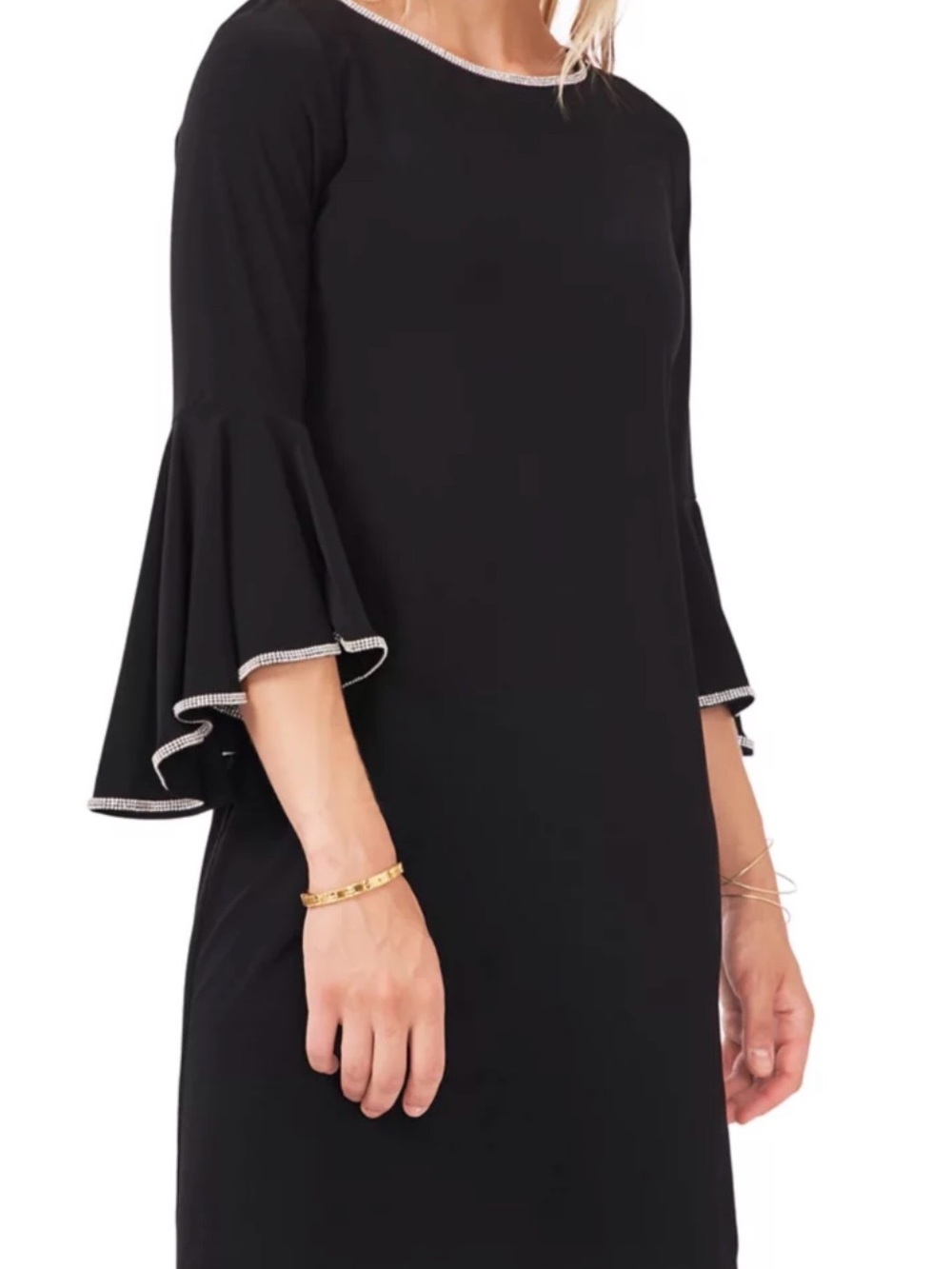 Black Ruffle Sleeve Shift Dress